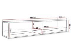 TV-bord Sarasota 119 (Wotan eg + Glansfuld hvid)