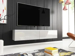 TV-bord Scientia (Hvid + Glansfuld hvid)