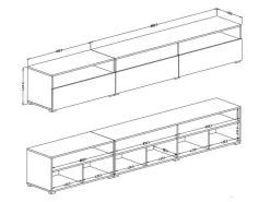TV-bord Serodeu 105 (Hvid + Glansfuld hvid)