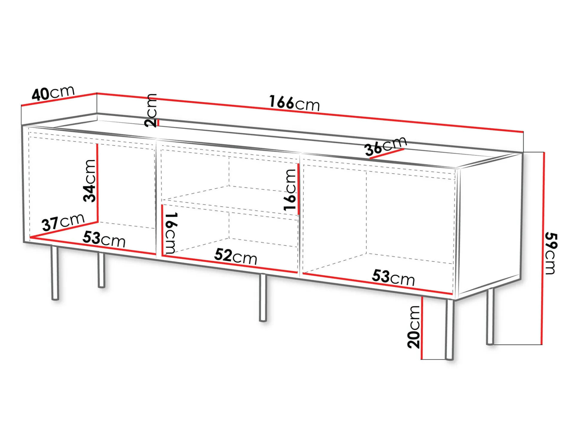 TV-bord Sillen (Sort)