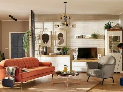 TV-bord Sonsoru 108 (Hvid + Glansfuld hvid + Wotan eg)