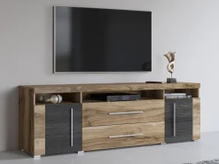 TV-bord Sorciro 106 (Nød + Mørk eg)