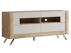 TV-bord Sovera 105 (Gylden eg + Lys grå)