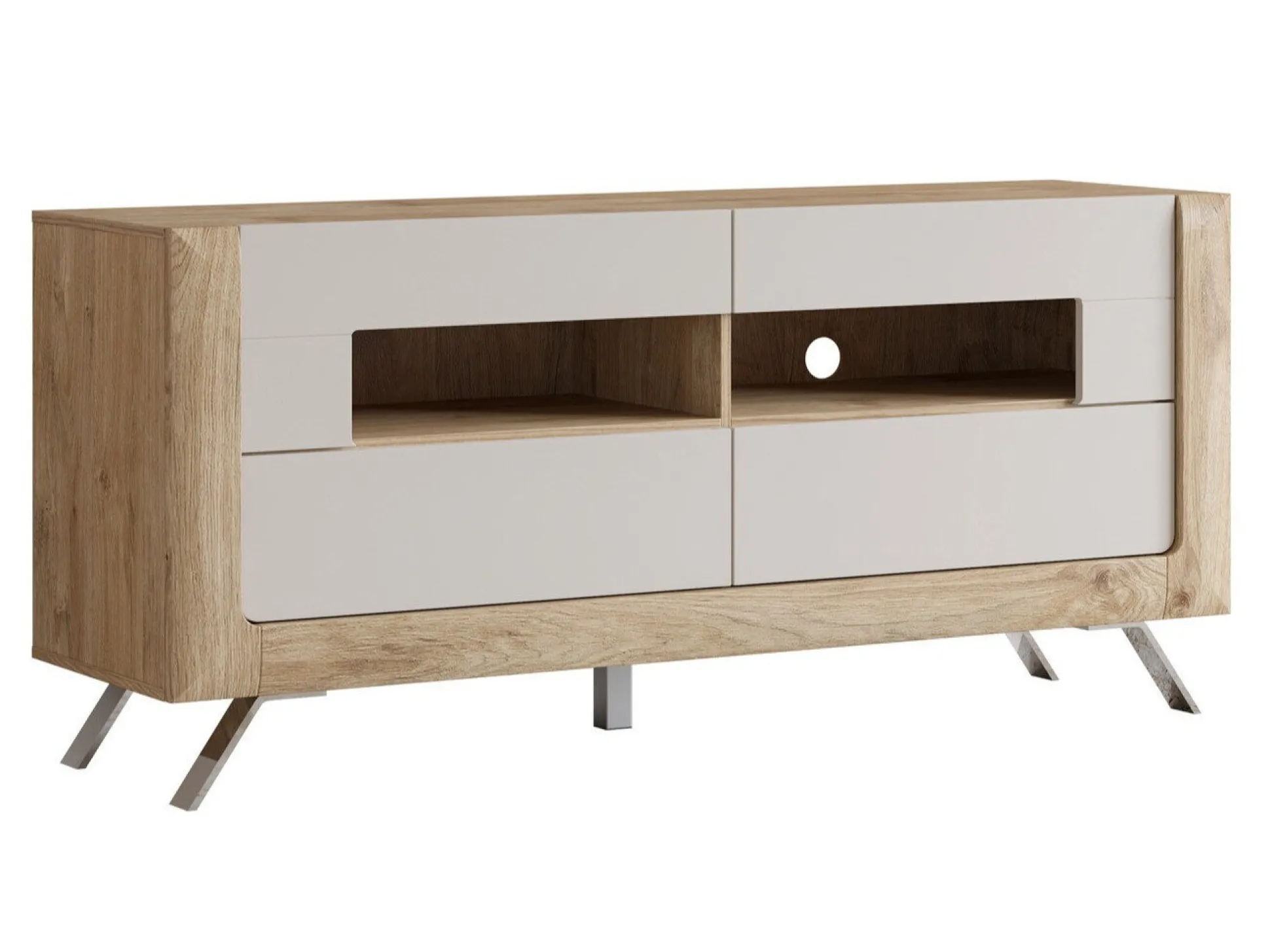 TV-bord Sovera 105 (Gylden eg + Lys grå)