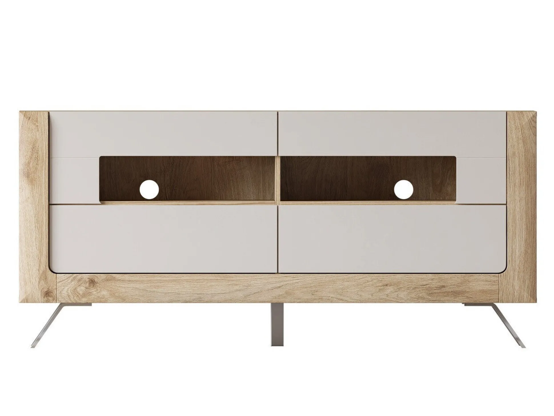 TV-bord Sovera 105 (Gylden eg + Lys grå)