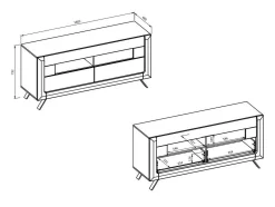 TV-bord Sovera 105 (Gylden eg + Lys grå)