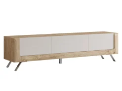 TV-bord Sovera 104 (Gylden eg + Lys grå)