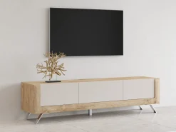 TV-bord Sovera 104 (Gylden eg + Lys grå)