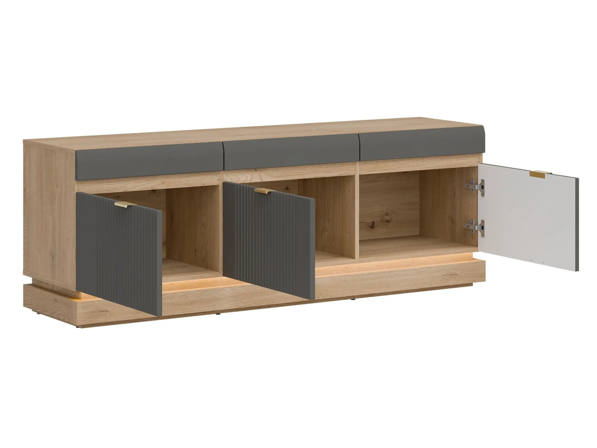 TV-bord Teselbu 100 (Grå + Torro-eg)