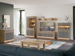 TV-bord Teselbu 100 (Grå + Torro-eg)