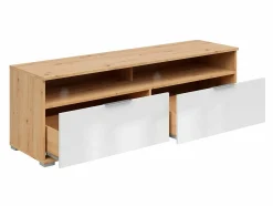 TV-bord Tivetra 109 (Artisan eg + Glansfuld hvid)
