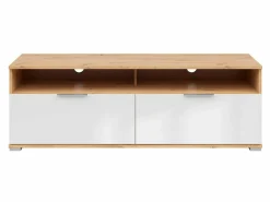 TV-bord Tivetra 109 (Artisan eg + Glansfuld hvid)