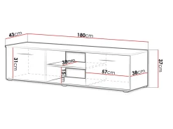 TV-bord Tornola 101 (Hvid + Glansfuld hvid)