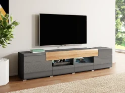 TV-bord Torsone 113 (Antracit + Gloss antracit + Grandson eg)