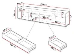 TV-bord Torsone 113 (Antracit + Gloss antracit + Grandson eg)