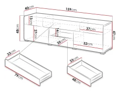 TV-bord Torsone 101 (Antracit + Gloss antracit + Grandson eg)