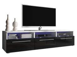 TV-bord Uva I (Hvid + Blank sort)