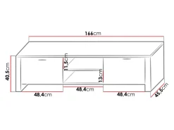 TV-bord Uva II (Hvid + Glansfuld hvid)