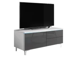 TV-bord Uva III (Hvid + Gloss grå)