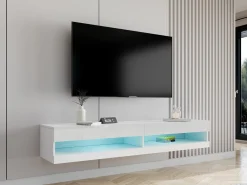 TV-bord Vilrin (Hvid + Glansfuld hvid)