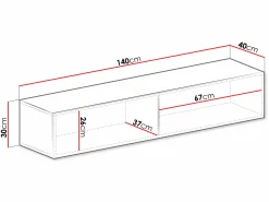TV-bord Vilrin II (Hvid + Glansfuld hvid)