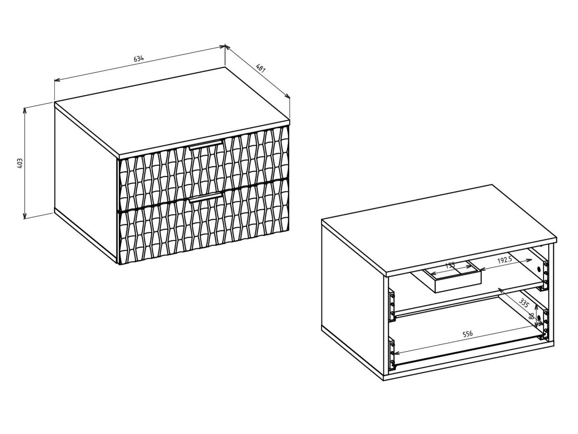 Vægbadeværelsesskab til håndvask Elitese 102