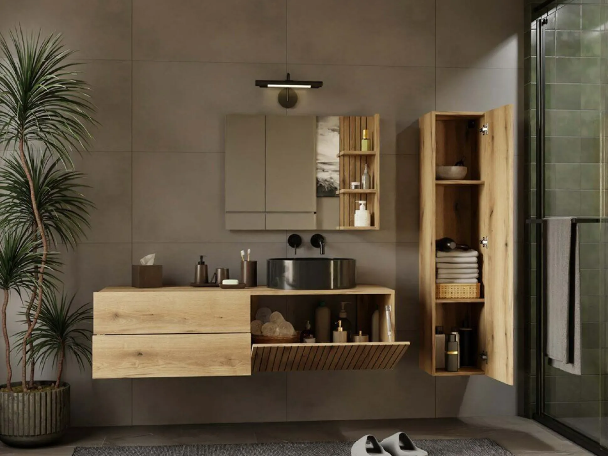 Vægbadeværelsesskab til håndvask Mandeville 324