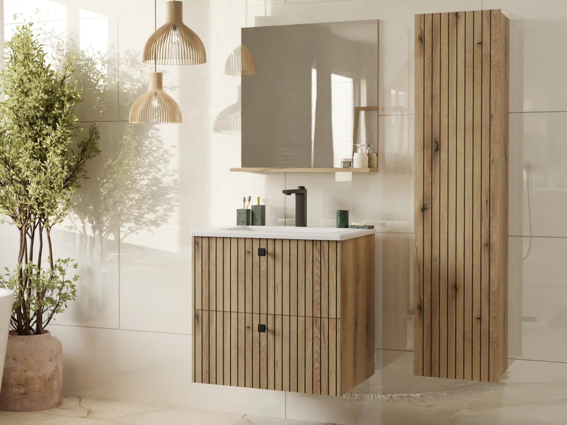 Vægmonteret badeværelsesskab Mandeville 313