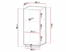 Vægmonteret badeværelsesskab Panium I (Hvid)