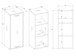 Vægmonteret badeværelsesskab Servou 107