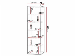 Vægmonteret badeværelsesskab Natar (Hvid + Glansfuld hvid)