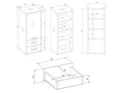 Vægmonteret badeværelsesskab Servou 105