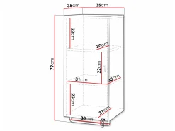Vægmonteret badeværelsesskab Natar I (Hvid + Glansfuld hvid)