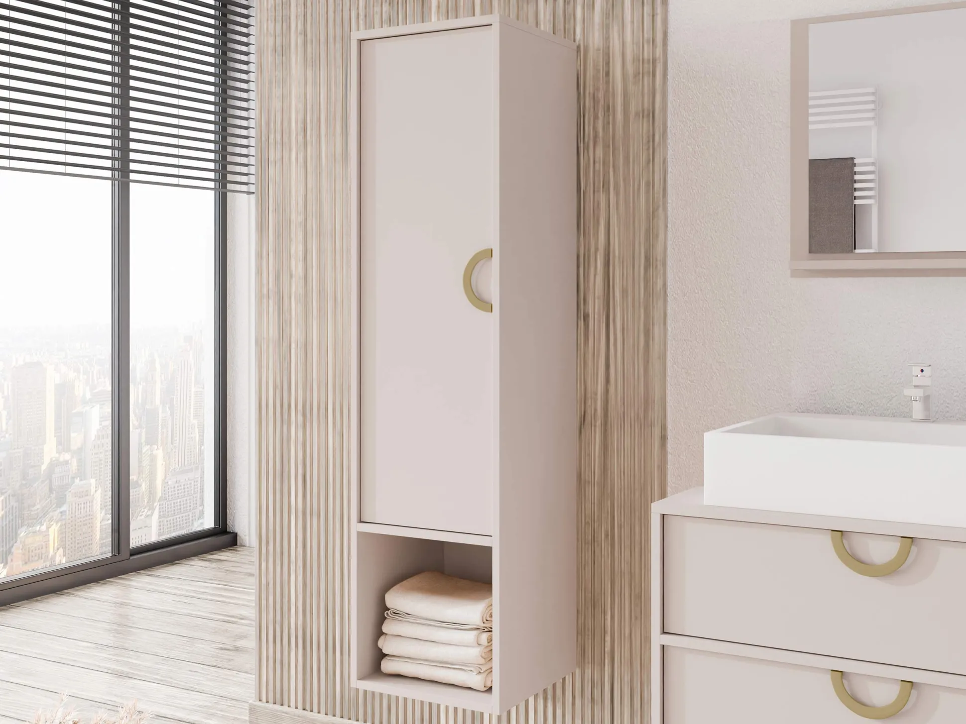 Vægmonteret badeværelsesskab Sodalis (Kashmir)