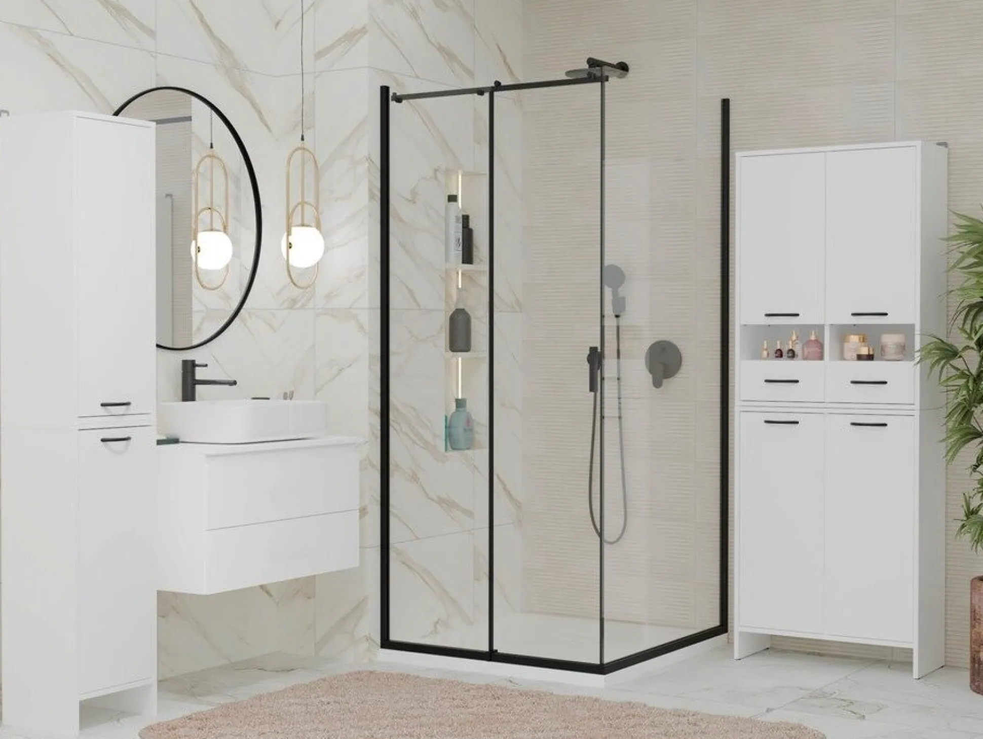 Vægmonteret badeværelsesskab Servou 106