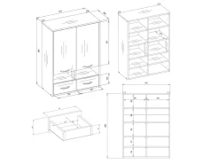 Vægmonteret badeværelsesskab Servou 106