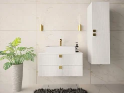 Vægmonteret badeværelsesskab Panium (Hvid)