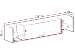 Vægreol Camteso 110 (Hvid + Egetræ + Turkis)