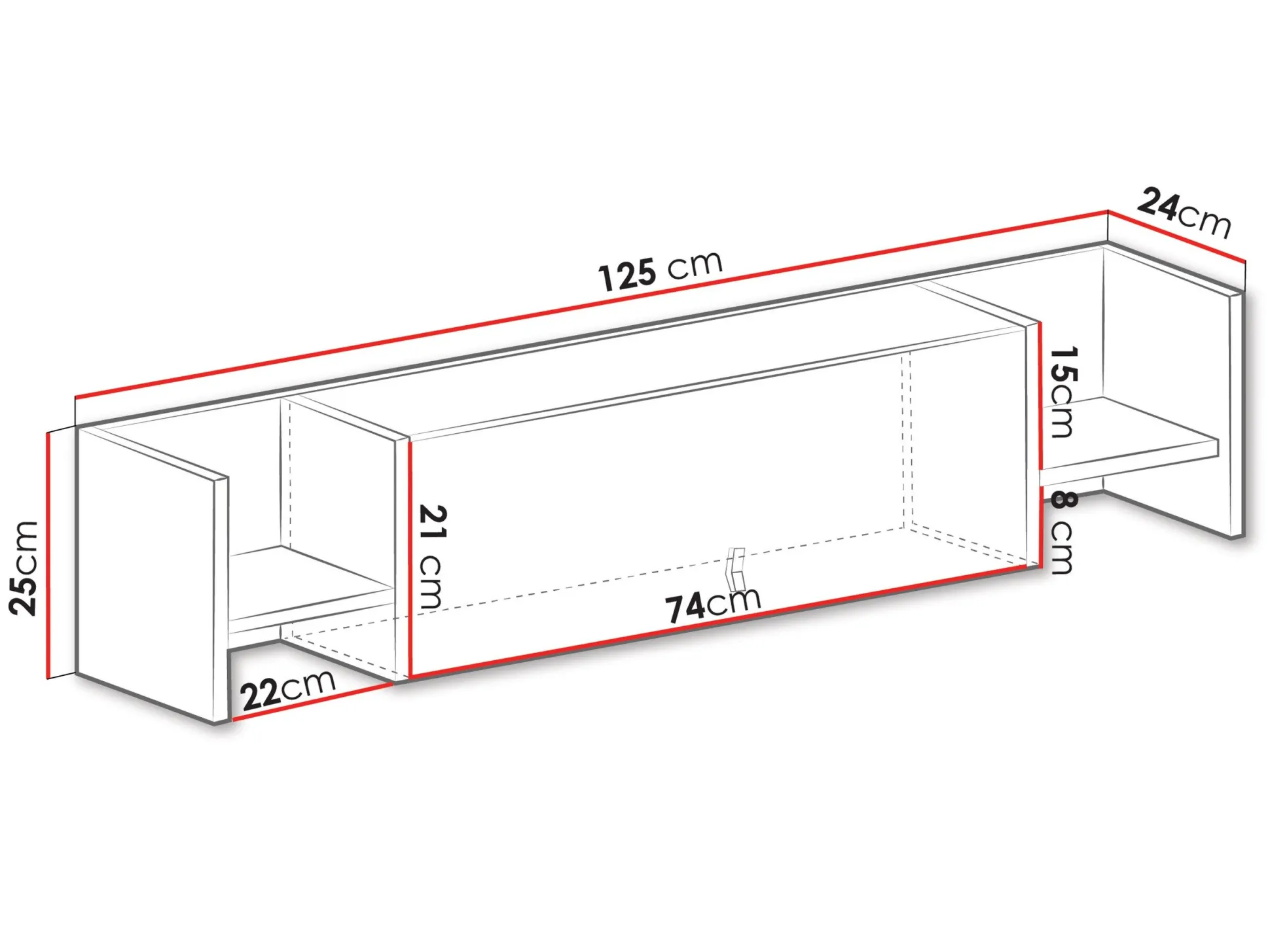 Vægreol Camteso 110 (Hvid + Egetræ + Turkis)
