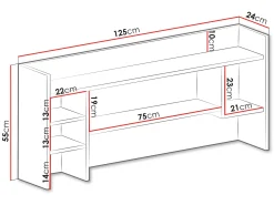 Vægreol Camteso 109 (Hvid + Egetræ + Turkis)