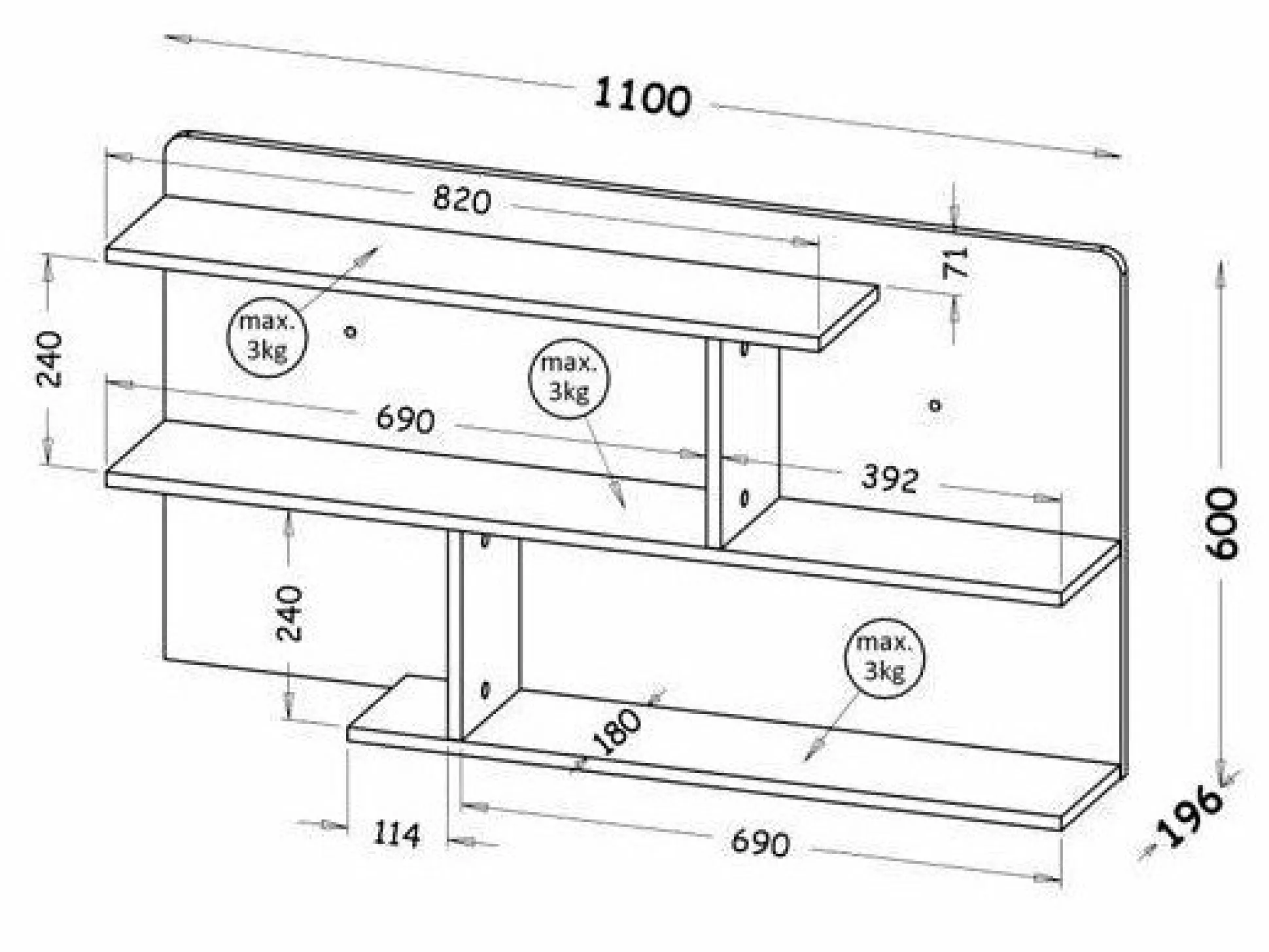 Vægreol Evaropha 111 (Wotan eg + Hvid)