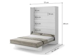 Vægseng Concept Pro Lenart Levfere 102 (Hvid + Glansfuld hvid)