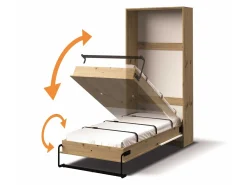 Vægseng Mirelbu 113 (Artisan eg + Glansfuld hvid)