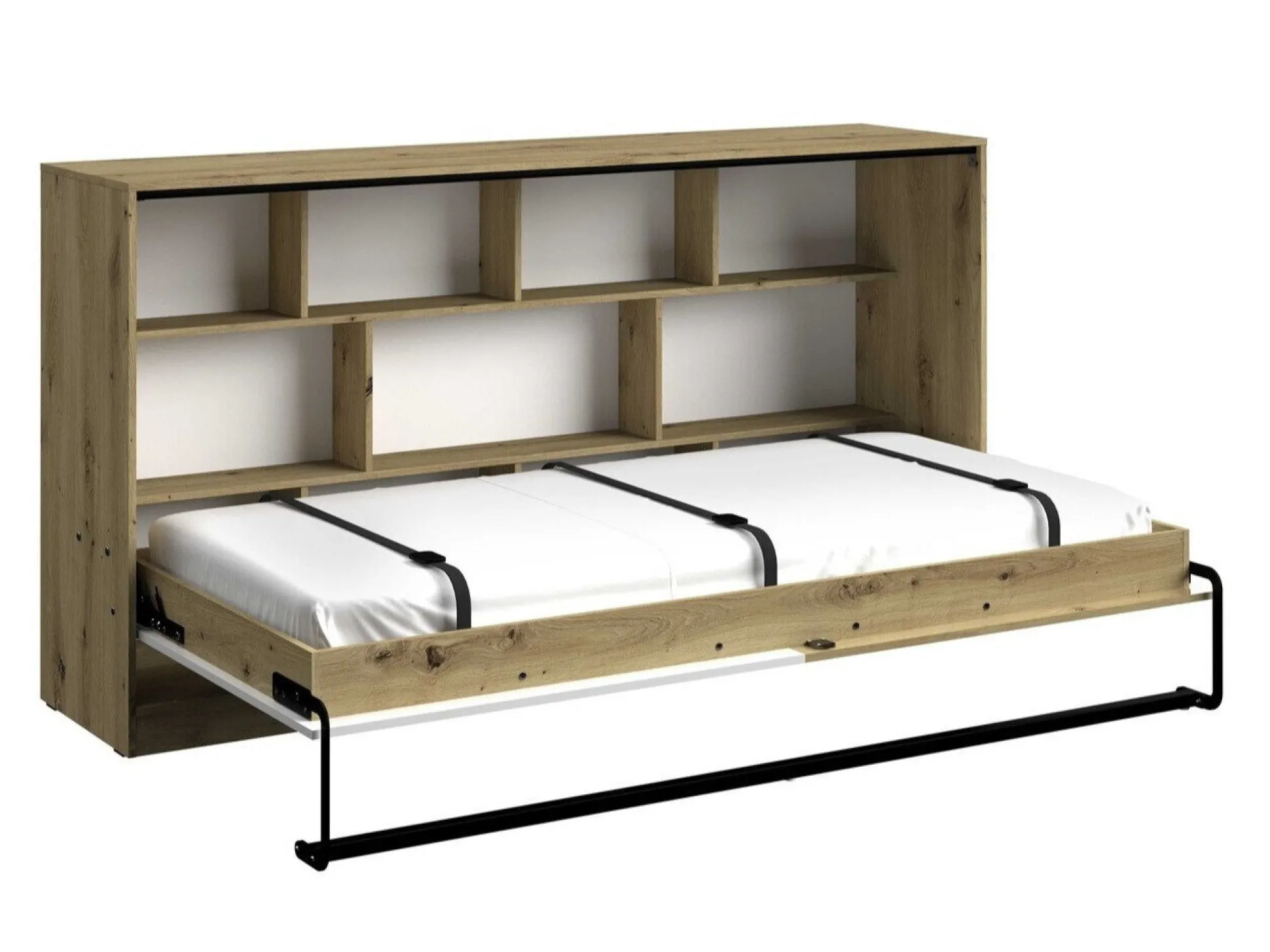 Vægseng Mirelbu 114 (Artisan eg + Glansfuld hvid + Grå)