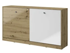 Vægseng Mirelbu 114 (Artisan eg + Glansfuld hvid + Grå)