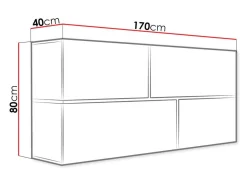 Vægskab Charlotte 100 (Hvid + Glansfuld hvid + Sonoma eg)