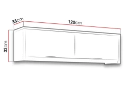 Vægskab Fivelbo 111 (Kloster eg + Blank sort)