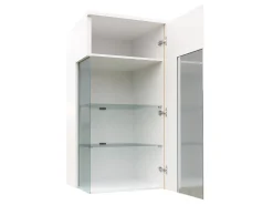 Vægskab Florem I (Hvid + Glansfuld hvid + Lyst træ)