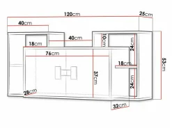 Vægskab Florevi 107 (Mat hvid + Artisan eg)