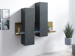 Vægskab Lutiva 101 (Matera grå + Mørk gran)